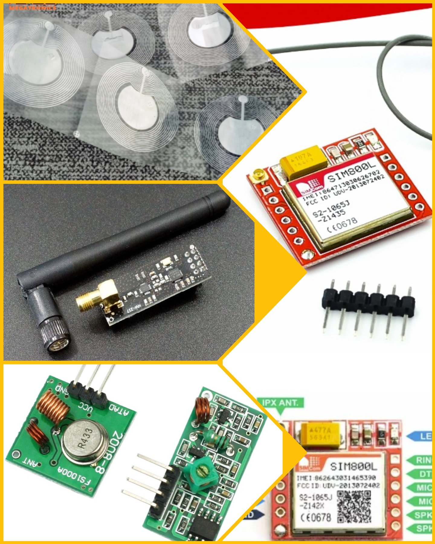 GSM, GPS, Wifi, RFID, Bluetooth, Camera